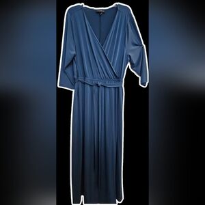 Elegant Blue Wrap Dress